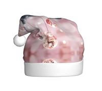 QAZWZML Chapeaux décoratifs de Noël roses imprimés pour adultes - Fournitures de fête pour hommes et femmes