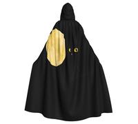 QAZWZML Chat noir lune. Cette longue cape à capuche à motif est chaude et adaptée pour les fêtes de vacances, les fêtes costumées ou les rassemblements.