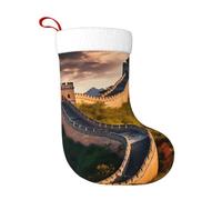 QAZWZML Chaussettes décoratives imprimées « The Great Wall of China » - Chaussettes décoratives de Noël adaptées pour accrocher sur la cheminée de cheminée - Pour fêtes de famille