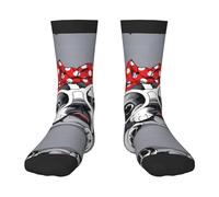 QAZWZML Chaussettes mi-mollet extensibles à motif de chiens de dessin animé, noires, décoratives, adaptées pour le sport et la course., 2 Noir-1, One Size