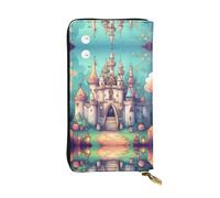 QAZWZML Classique CastlePochette imprimée, portefeuille long unisexe, sac de rangement pour pièces de monnaie adapté pour les voyages et une utilisation quotidienne
