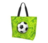 QAZWZML Deux grues japonaises volantes traditionnelles, sac à bandoulière à motifs, organiseur de courses, adapté pour les voyages, la salle de sport et les déplacements., Ballon de football sur gazon