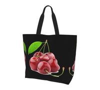 QAZWZML Deux grues japonaises volantes traditionnelles, sac à bandoulière à motifs, organiseur de courses, adapté pour les voyages, la salle de sport et les déplacements., Cerise fraîche, Taille