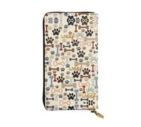 QAZWZML Dog Bones Pochette à motif pattes Unisexe Long portefeuille Sac de rangement pour pièces de monnaie Convient pour les voyages et un usage quotidien