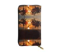 QAZWZML Dusk Coconut TreesPrinted Clutch, Unisex Long Wallet, Coin Storage Bag Suitable for Travel and Daily Use