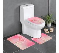 QAZWZML Ensemble de tapis de salle de bain imprimé sucettes colorées, 3 pièces comprenant une housse de siège de toilette en forme de U, un tapis de sol et une housse de siège à joint torique
