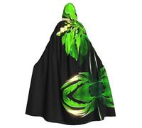 QAZWZML Feuilles de bananier sous la lumière. Cette longue cape à capuche à motif est chaude et adaptée pour les fêtes de vacances, les fêtes costumées ou les rassemblements.