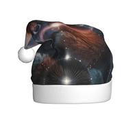 QAZWZML Fox On The Galaxy - Chapeaux décoratifs de Noël imprimés pour adultes - Fournitures de fête pour hommes et femmes