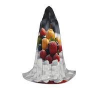 QAZWZML Fruit on Snow Cape à capuche pour adolescent S pour fêtes de vacances, costumes de sorcière et fêtes costumées