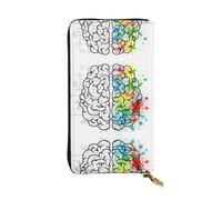 QAZWZML Geometry Brain Image with SciencePrinted Clutch, Unisex Long Wallet, Coin Storage Bag Suitable for Travel and Daily Use