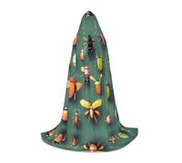 QAZWZML Grande cape à capuche imprimée Insect Atlas, costume de cosplay, parfait pour les déguisements et les fêtes de fin d'année