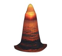 QAZWZML Grande cape à capuche imprimée soleil couchant, costume de cosplay, parfait pour les déguisements et les fêtes de vacances