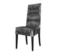 QAZWZML Housses de chaise de salle à manger amovibles imprimées éléphant africain adaptées pour les maisons, les cuisines et les salles de banquet