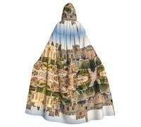 QAZWZML Israel at The Tower of David Cape à capuche pour adulte, cape décorative pour Halloween, spectacles sur scène ou fêtes de vacances