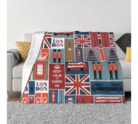 QAZWZML Jeté de canapé à motifs symboles de l'Angleterre, jeté décoratif chaud adapté pour canapés et lits, disponible en 4 tailles 127 x 101,6 cm