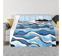 QAZWZML Jeté de canapé imprimé « Waves Lapping at The Rocks » - Couvre-lit décoratif chaud pour canapés et lits - Disponible en 4 tailles 152,4 x 127 cm