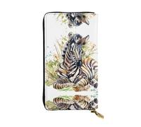 QAZWZML Joli sac de rangement pour pièces de monnaie aquarelle zèbre, longue pochette, sac pour téléphone portable et compartiment pour carte d'identité adapté pour les voyages et un usage quotidien