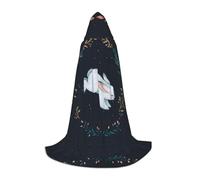 QAZWZML Jolie cape à capuche blanche à motif animal pour adolescent pour les fêtes de vacances, les costumes de sorcière et les fêtes costumées