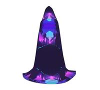 QAZWZML Late Night Highway Pattern Teen L Cape à capuche pour les fêtes de vacances, les costumes de sorcière et les fêtes costumées