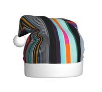 QAZWZML Lignes verticales irrégulières imprimées chapeaux décoratifs de Noël chapeaux de Noël pour adultes fournitures de fête pour hommes et femmes