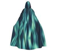 QAZWZML Linear Aurora Imprimé Festive Cape à capuche Halloween Adulte Cape à capuche sans fermeture éclair Convient pour les fêtes de vacances et le cosplay