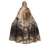 QAZWZML Longue cape à motif anneau de croissance, cape à capuche élégante, adaptée pour les fêtes de vacances, les fêtes costumées ou les rassemblements.