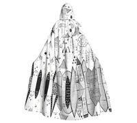 QAZWZML Longue cape à motif carnet de croquis, cape à capuche élégante, adaptée pour les fêtes de vacances, les fêtes costumées ou les rassemblements.