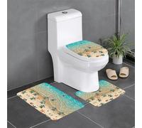 QAZWZML Lot de 3 tapis de salle de bain imprimé tortue étoile de mer pour salle de bain, chambre à coucher, cuisine et décoration d'intérieur