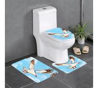 QAZWZML Lot de 3 tapis de salle de bain imprimés mouettes volantes pour salle de bain, chambre à coucher, cuisine et décoration d'intérieur