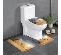 QAZWZML Lot de 3 tapis de salle de bain imprimés pyramide égyptienne dans le désert pour salle de bain, chambre à coucher, cuisine et décoration d'intérieur