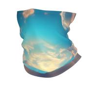 QAZWZML Masque facial avec bandeau imprimé ciel nuageux, élastique et peut être utilisé comme cache-cou, bandeau ou écharpe.