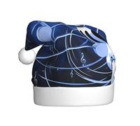 QAZWZML Microphone avec notes de musique pour adulte - Chapeau de Noël imprimé - Convient pour les fêtes du Nouvel An et les réunions de famille