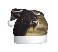QAZWZML Mighty Highland Yak Chapeau de Noël imprimé chapeau de Noël Taille adulte Chapeau décoratif de vacances Convient pour les fêtes de Noël Accessoires de vêtements