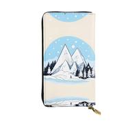 QAZWZML Montagnes enneigées Pochette imprimée, portefeuille long unisexe, sac de rangement pour pièces de monnaie adapté pour les voyages et une utilisation quotidienne