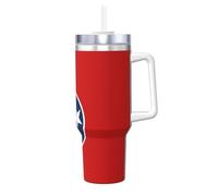 QAZWZML Mug instantané à double paroi imprimé drapeau de l'État du Tennessee avec poignée couvercle et paille Convient pour l'eau, milkshakes, smoothies