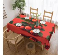 QAZWZML Nappe carrée à motifs abricot rouge avec bordure en dentelle, décoration d'intérieur, pour tables de salle à manger et pique-niques.