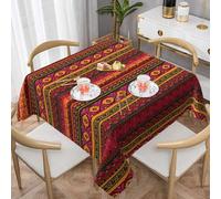 QAZWZML Nappe décorative carrée à motifs d'art populaire mexicain, 152,4 x 152,4 cm, adaptée pour la cuisine et les repas en plein air.