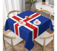 QAZWZML Nappe imprimée drapeau de l'Islande, nappe décorative, adaptée pour les pique-niques, le camping et les fêtes de vacances.