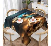 QAZWZML Nappe imprimée « View Under The Moon », nappe décorative, adaptée pour les pique-niques, le camping et les fêtes de vacances.