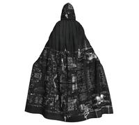 QAZWZML New York Night Sky Cape à capuche pour adulte, cape décorative pour Halloween, spectacles sur scène ou fêtes de vacances