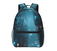 QAZWZML Nighttime Architecture Sac à dos pour ordinateur portable - Sac à dos léger pour voyage, randonnée, affaires, camping et salle de sport