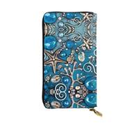 QAZWZML Ocean Shell Art Sac de rangement pour pièces de monnaie, pochette longue, sac pour téléphone portable et compartiment pour carte d'identité sont adaptés pour les voyages et un usage quotidien