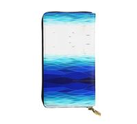 QAZWZML Ocean Waves Voilier avec oiseaux Sac de rangement maritime pour pièces de monnaie, pochette longue, sac pour téléphone portable et compartiment pour carte d'identité convient pour les voyages