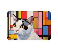 QAZWZML Paillasson à motif chat en colère, convient pour les portes d'entrée, les cours, les cuisines ou les salles de bains.