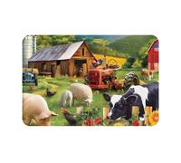 QAZWZML Paillasson à motifs d'animaux de la ferme, convient pour les portes d'entrée, les cours, les cuisines ou les salles de bains.