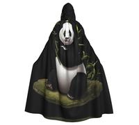 QAZWZML Panda géant potelé. Cette longue cape à capuche à motif est chaude et adaptée pour les fêtes de vacances, les fêtes costumées ou les rassemblements.