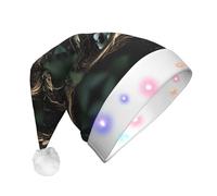 QAZWZML Petit nid d'oiseau imprimé chapeau de Noël pour adulte, chapeau décoratif lumineux, parfait pour les fêtes de vacances ou le Nouvel An.