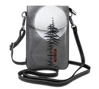 QAZWZML Petit portefeuille à bandoulière Moon Pine Tree avec étui à rabat, parfait pour le shopping, les voyages et une utilisation quotidienne.