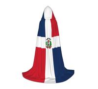 QAZWZML Petite cape à capuche imprimée République dominicaine, costume de cosplay, parfait pour les déguisements et les fêtes de fin d'année