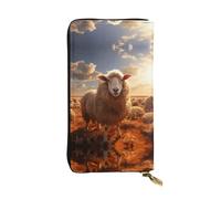 QAZWZML Pochette imprimée mouton australien, portefeuille long unisexe, sac de rangement pour pièces de monnaie adapté pour les voyages et une utilisation quotidienne